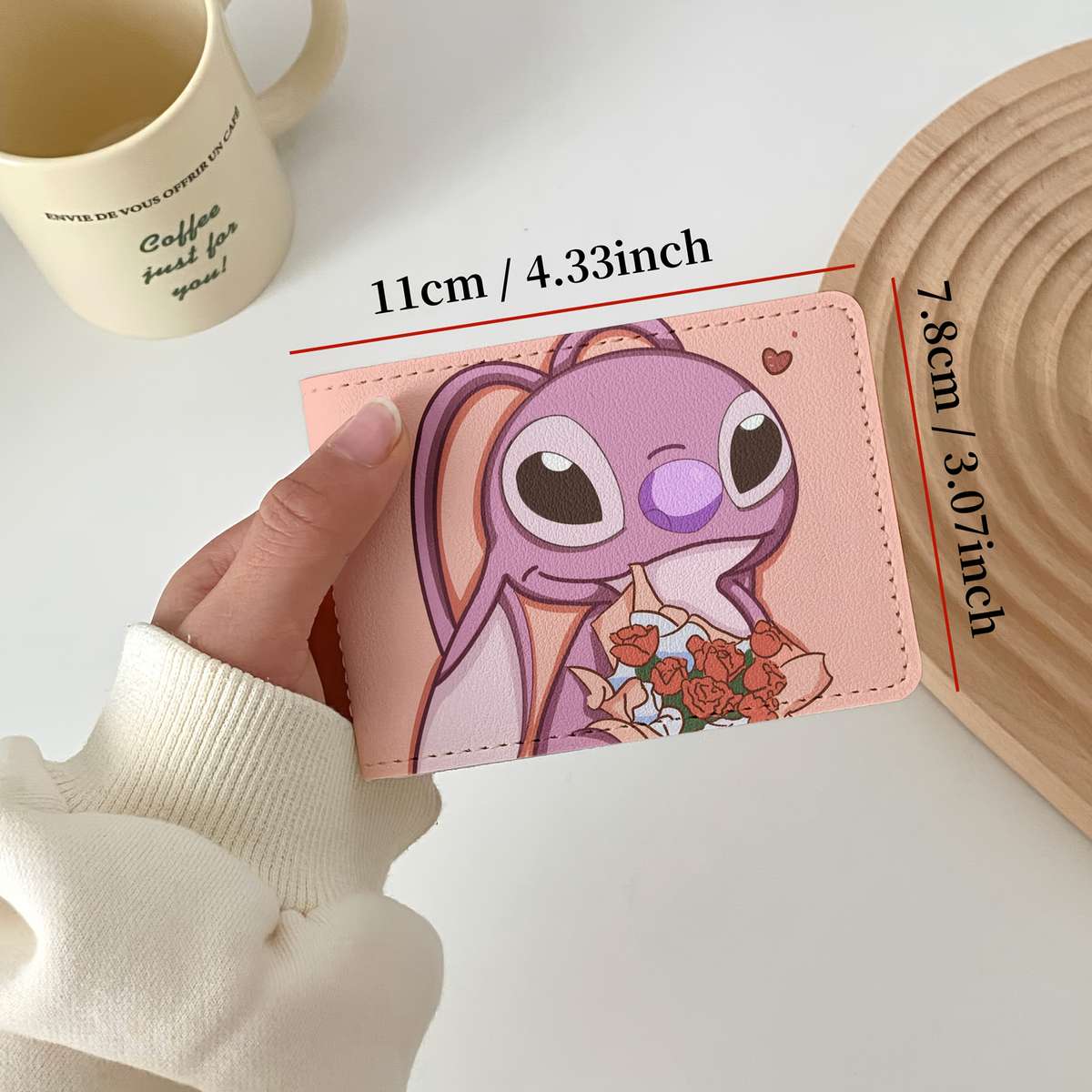 Stitch Lilo Heart-Themed Walletcute Travel Accessory With Card Slots Perfect Valentine'S