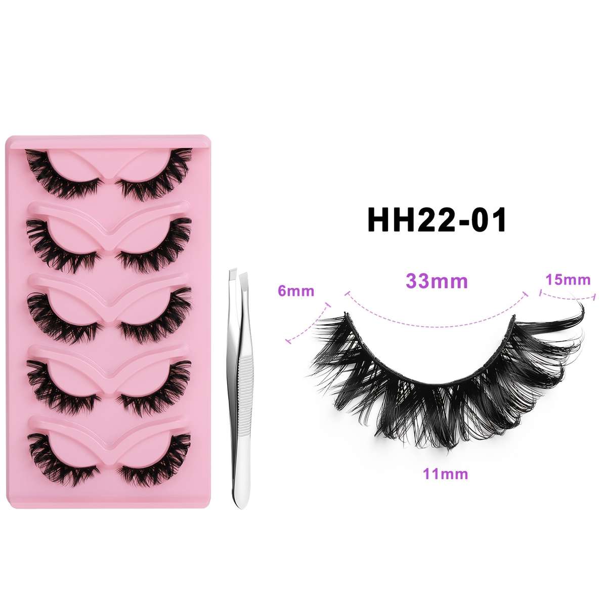 5 Pairs 3d C Curl Individual Lashes Style 5 12mm
