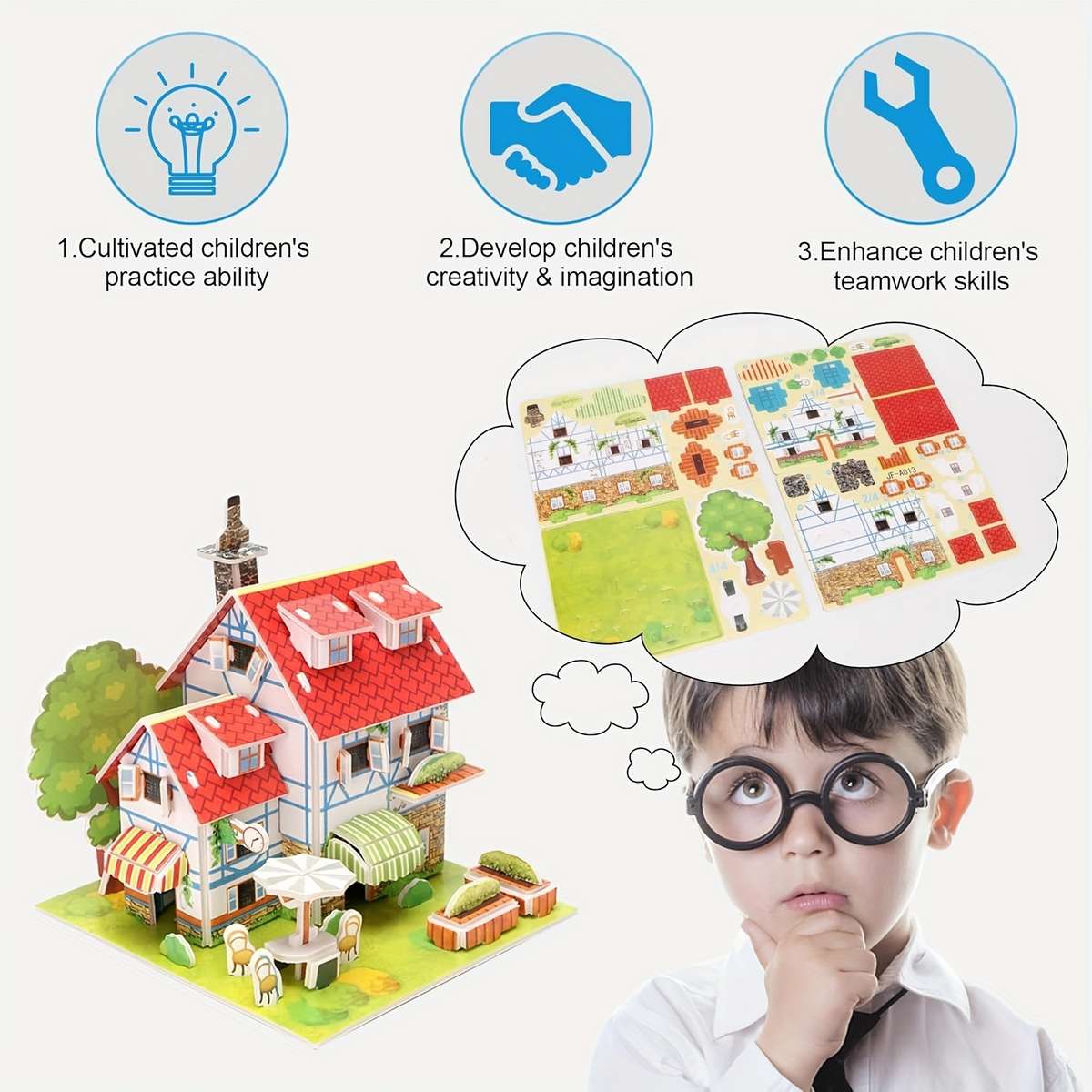 3D House Puzzle Model Style Random