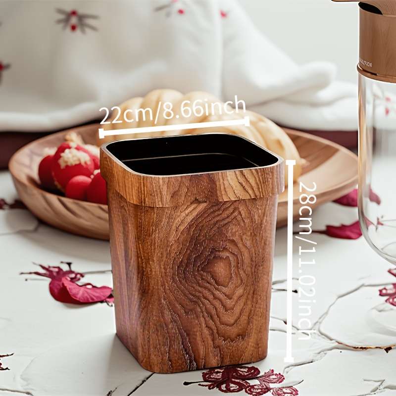 Garbage Can Color Press Ring Wood Grain 7L
