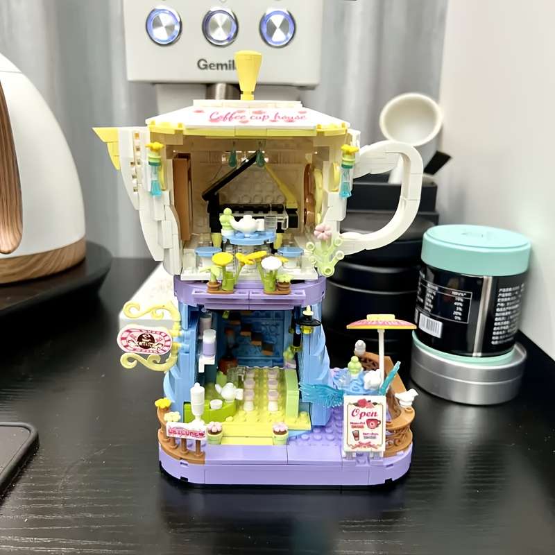 3D Building Model Puzzle Set Model Mocha Pot Building Blocks
