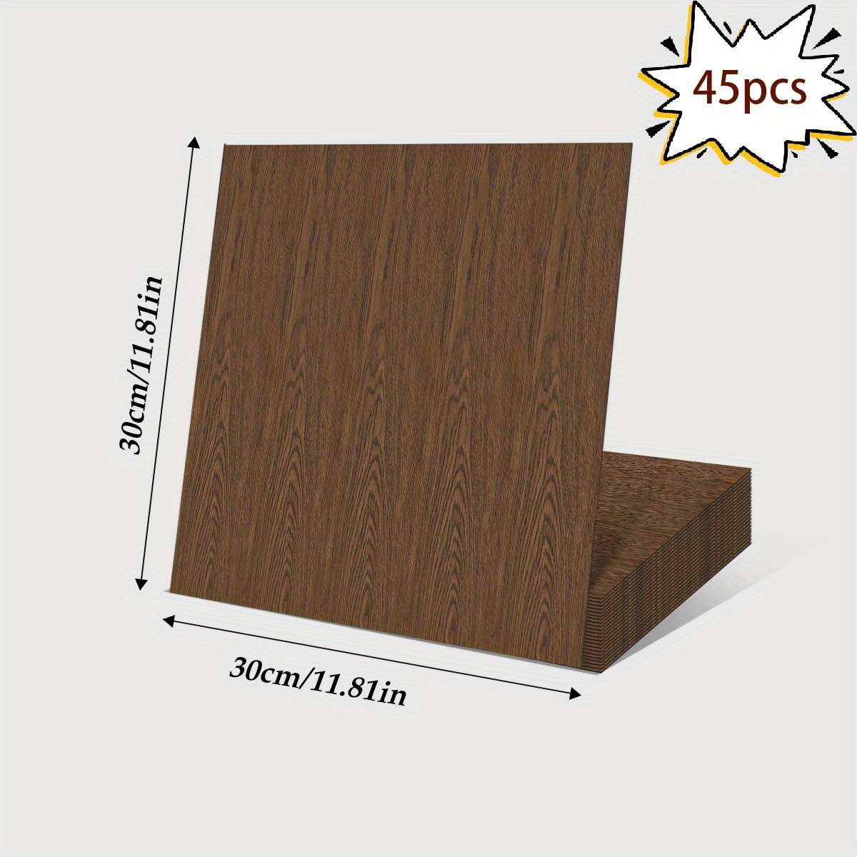 Self Adhesive Floor Stickers Brown Style 2 45Pcs