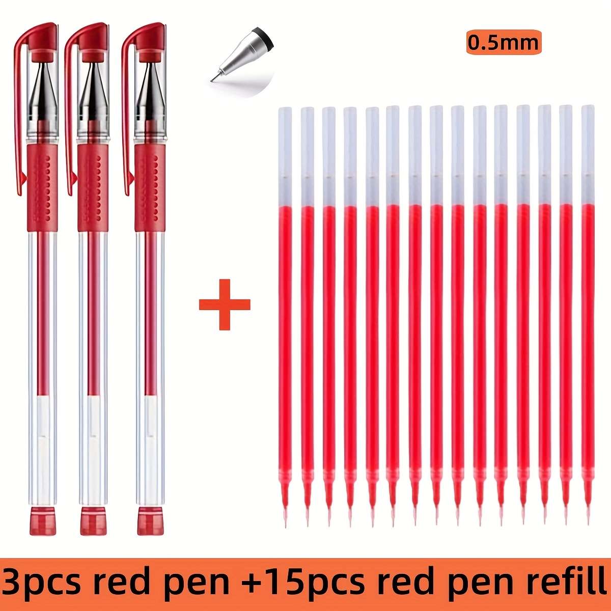 Pen color Mixed colors 3 pens  15 refills