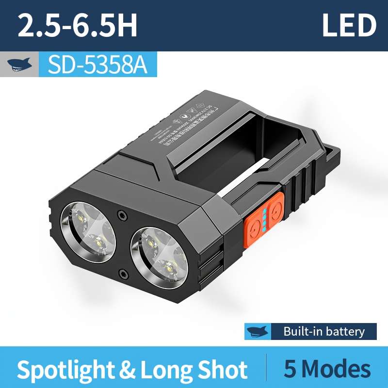 Efficient 1Pc Smiling Shark Handheld Flashlight Rechargeable Led Professional