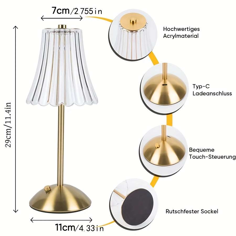 Desk Lamp Model 2Pcs Umbrella Crystal