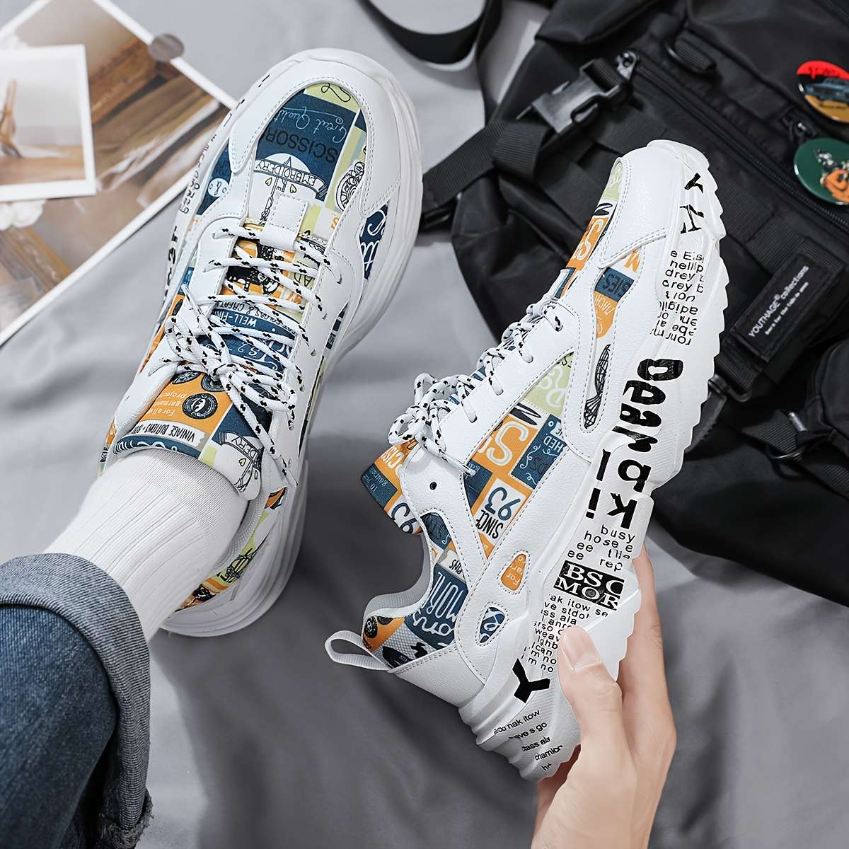 Sneakers Color White And Black Sizeuk 7
