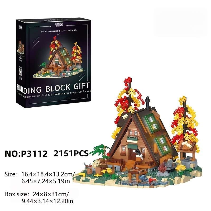 Building Toy Architectural Model Toy Set Style Autumn Forest Tree House  No String Lights