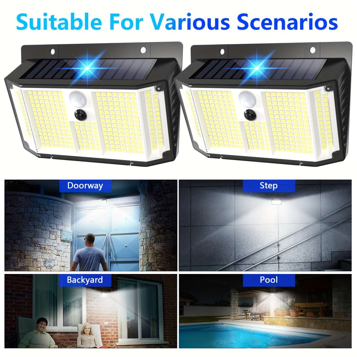 2 Packs Outdoor Solar Light