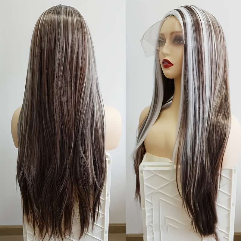 Gradientgrey Mens Wigs Hair Length 76.2Cm