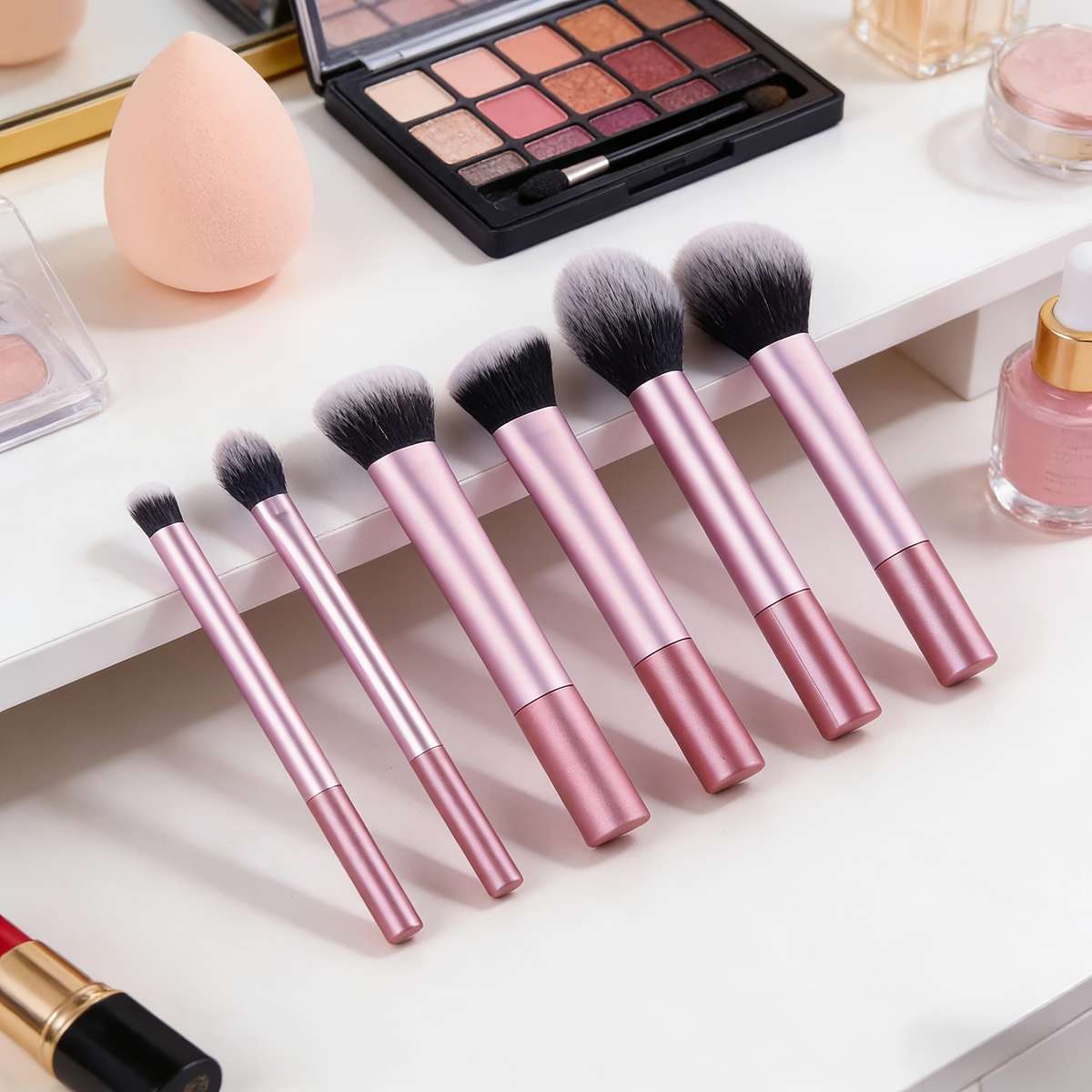 Makeup Brush Set Style 6Pcspinkbeauty Brush Set