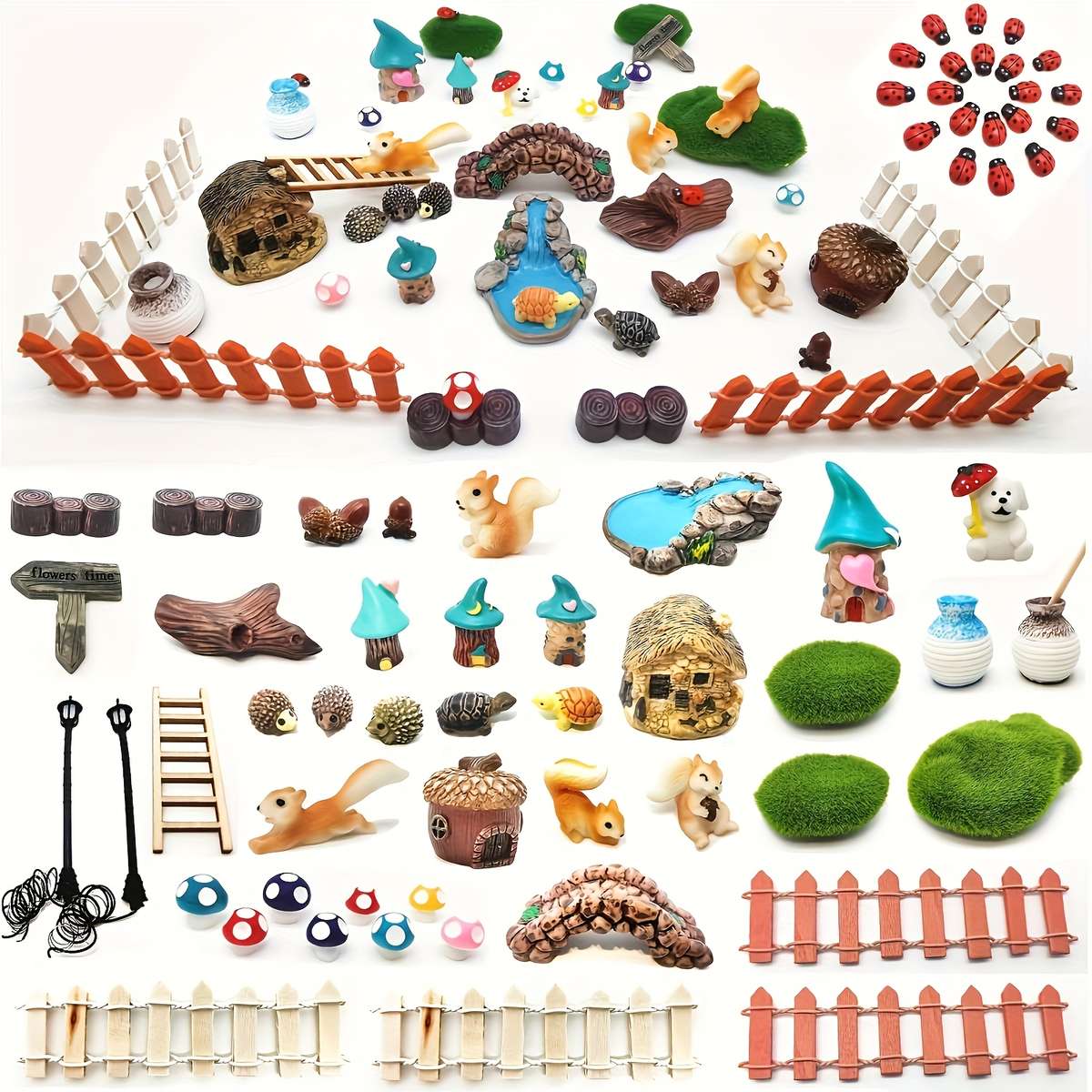 80Pcs Miniature Fairy Garden Decor