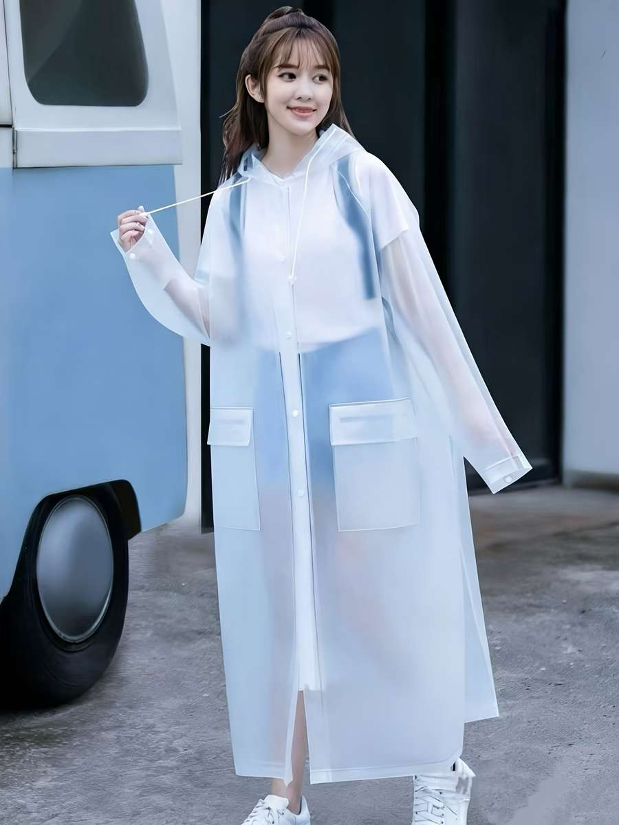 Raincoat Translucent White Size Asian M