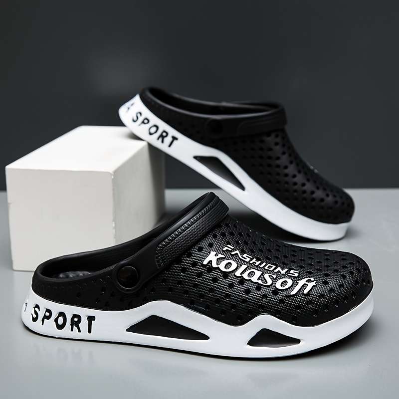 Men Slippers Summer Style Black Size Uk 7