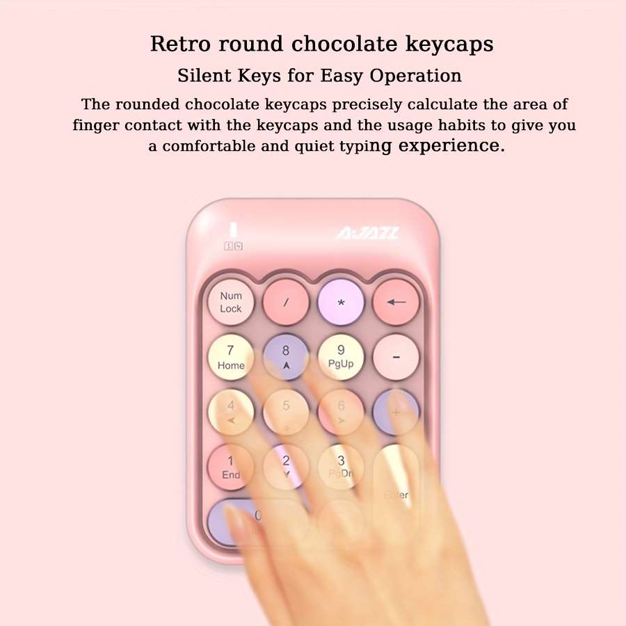 keyboard Model AK18 Wireless Numeric Keyboard Green Mixed Color