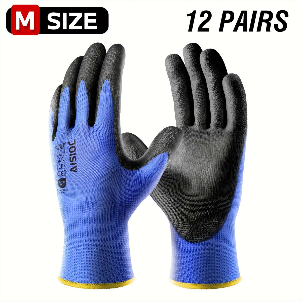 Work Gloves Color Red 3 Pairs Size S