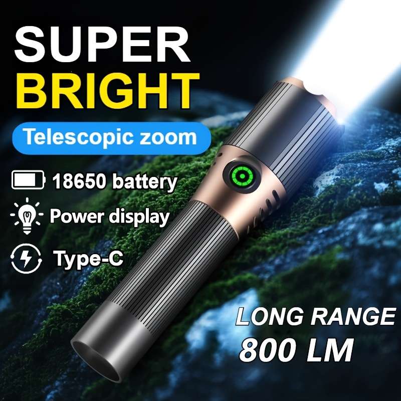 Premium Ultra Bright Aluminum Alloy Flashlight With 18650 Daily Reliable