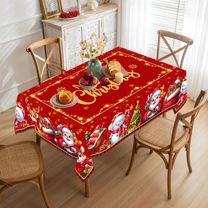 Christmas Tablecloth Size 55.1X78.7 Inches  Or  140X200 Cm Material   Polyester