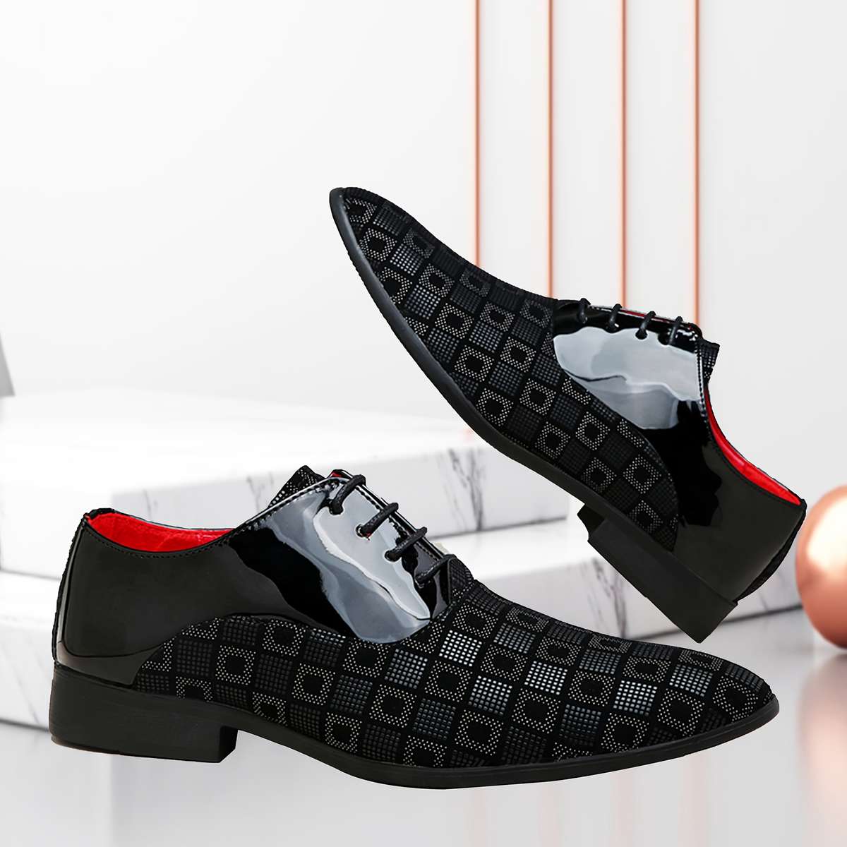 Mens Leather Shoes Color Black Sizeuk 5.5