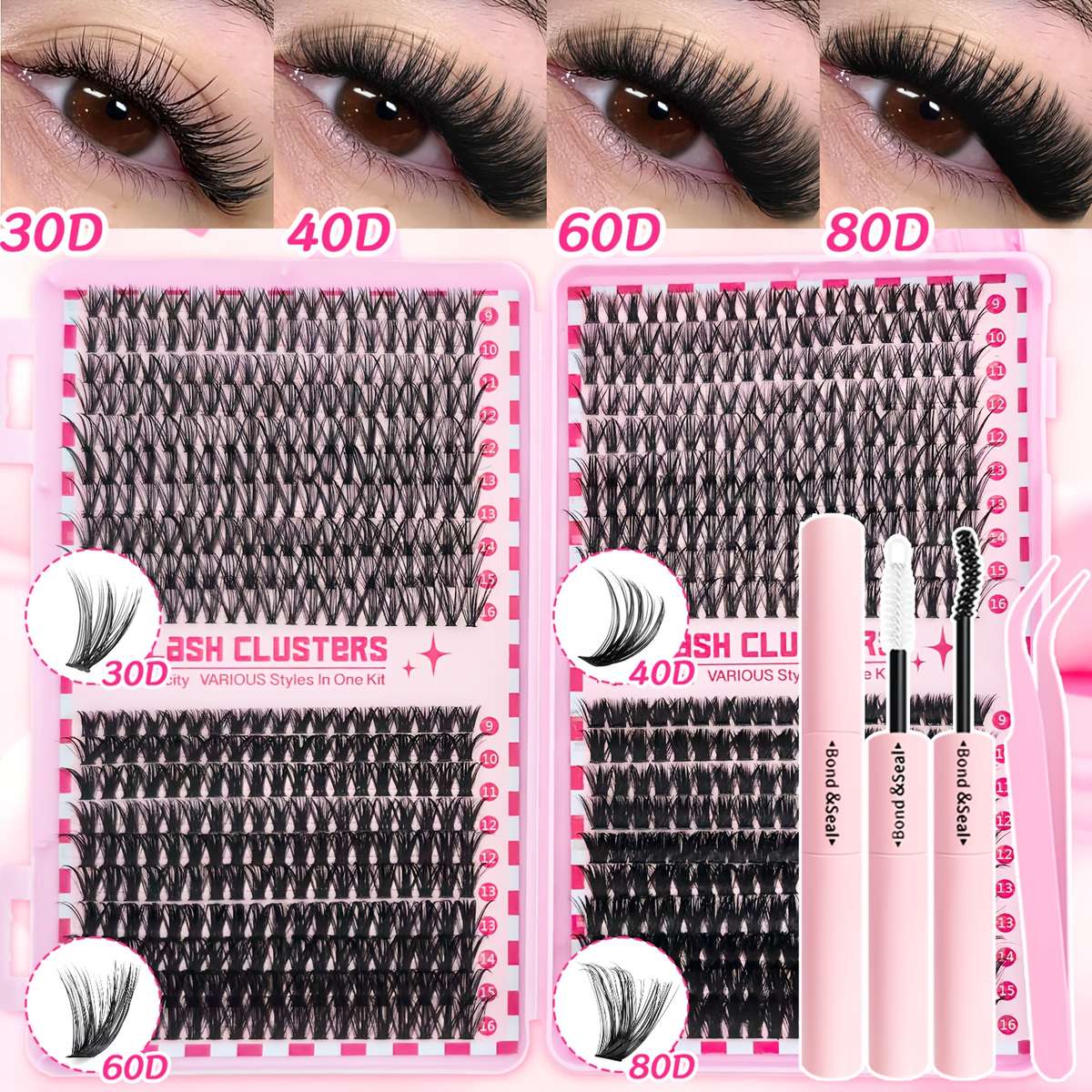 200 Clusters Soft D Curl Lash Extensions Capacity 200 Cluster Portable Model