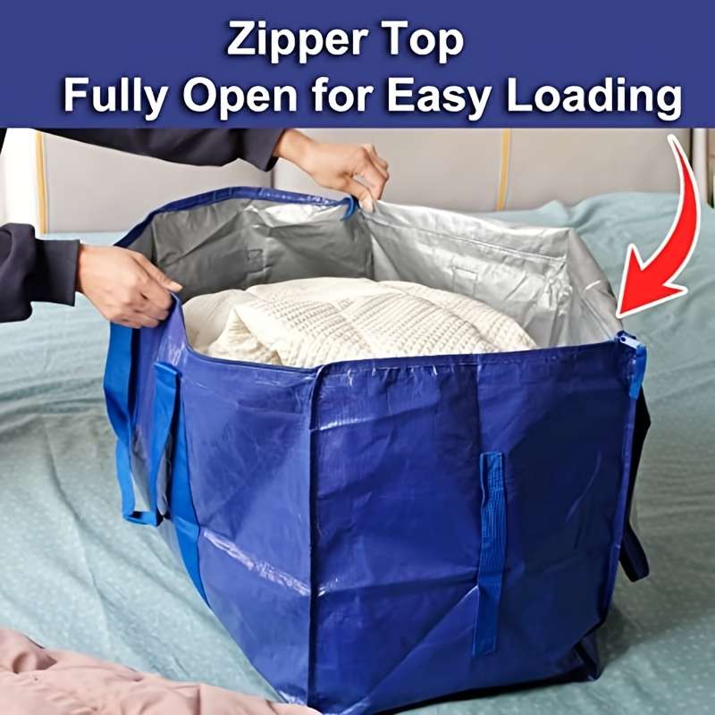 2Pcs Extra Large Heavy Duty Reusable Moving Blue 2Pcs