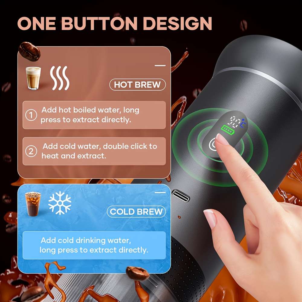 Upgrade Edition Portable Espresso Machine With Digital Display And Stand Type