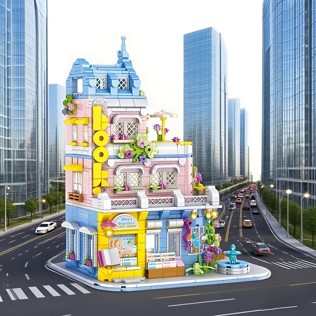 Building Toy Architectural Model Toy Set Style Bookstore