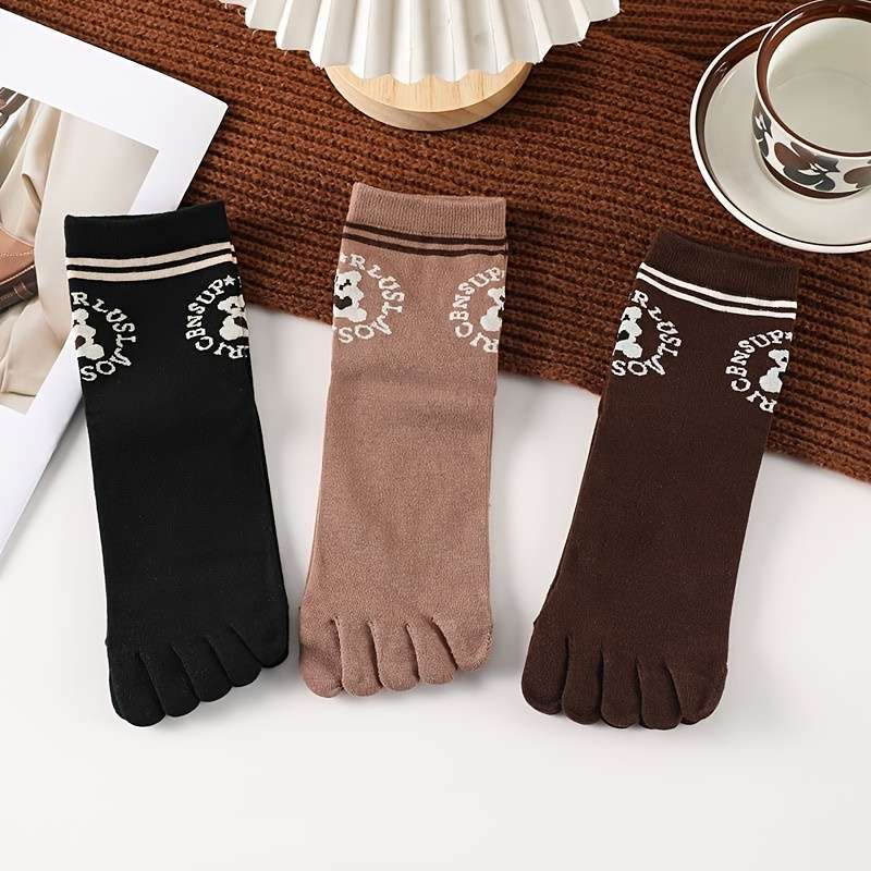 Women S Socks Color Circle Bear Mixed Color 5 Pairs Pack Size Onesize