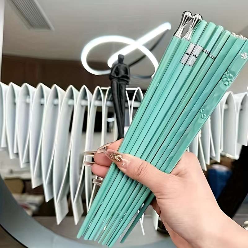 Chopsticks Items Porcelain Blue Simple 5 Pairs