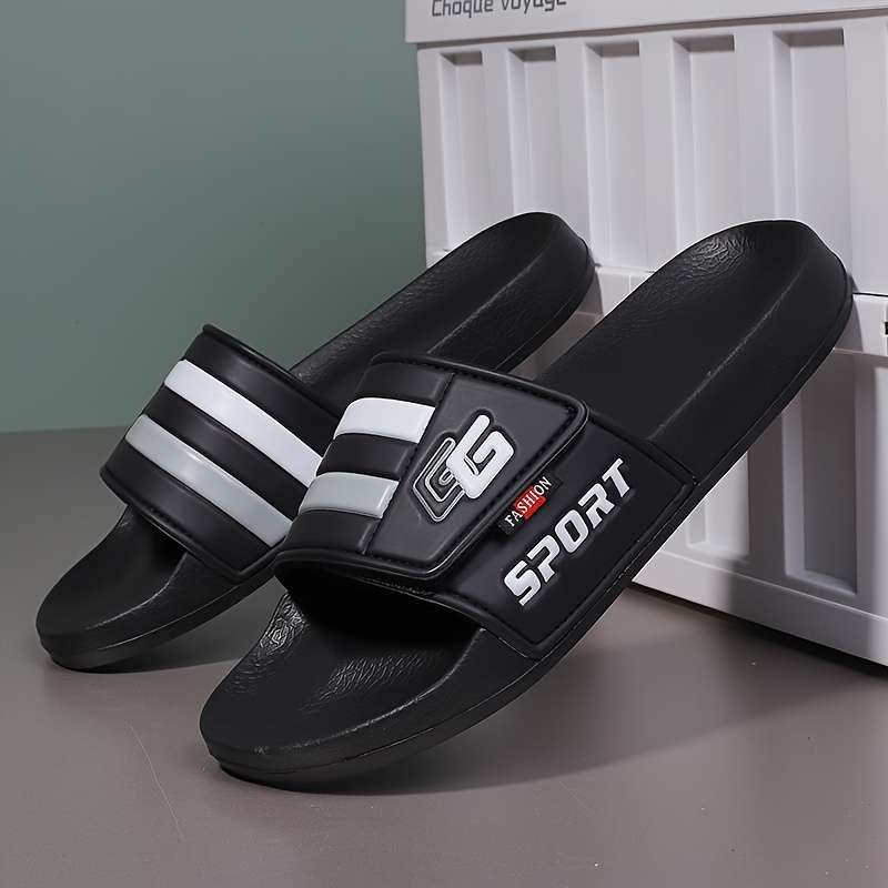 Men Slippers Summer Style Black&Red Size Uk 7.5