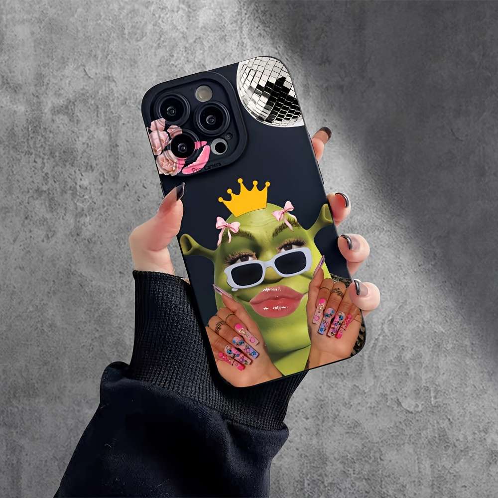 1Pc Black For iPhone 12 Art Shrek Phone Case