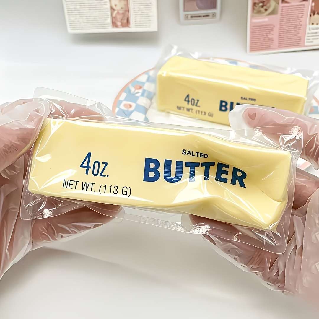 Squeezable Toys Flavors 4Pcs Set Butter Stick Square Cheese Triangle Cheese Steamed Bun