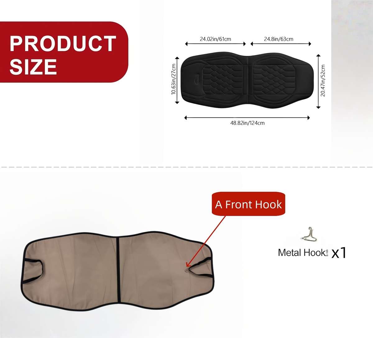 Car Seat Cushion 2Pcs Red