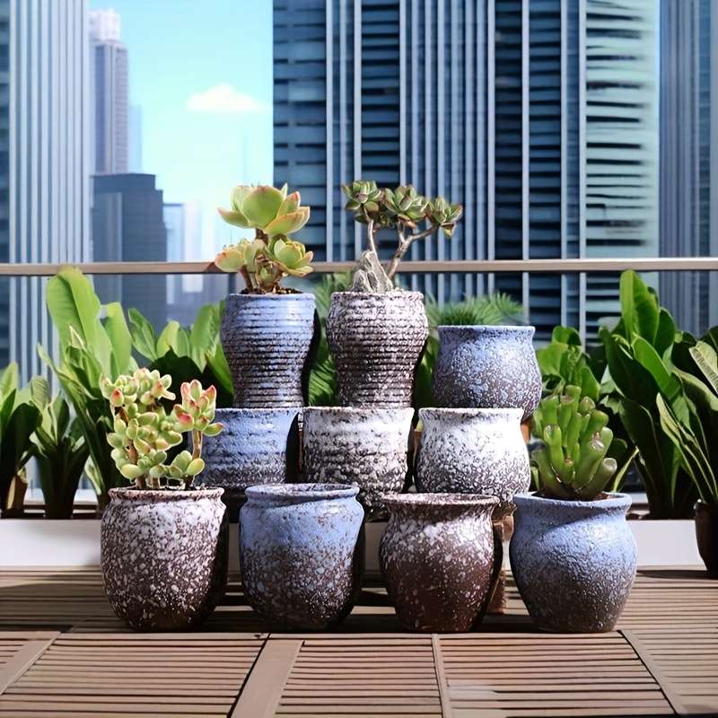 Flowerpot Color 10Pcs Snowflake Succulent Flower Pots Without Plants