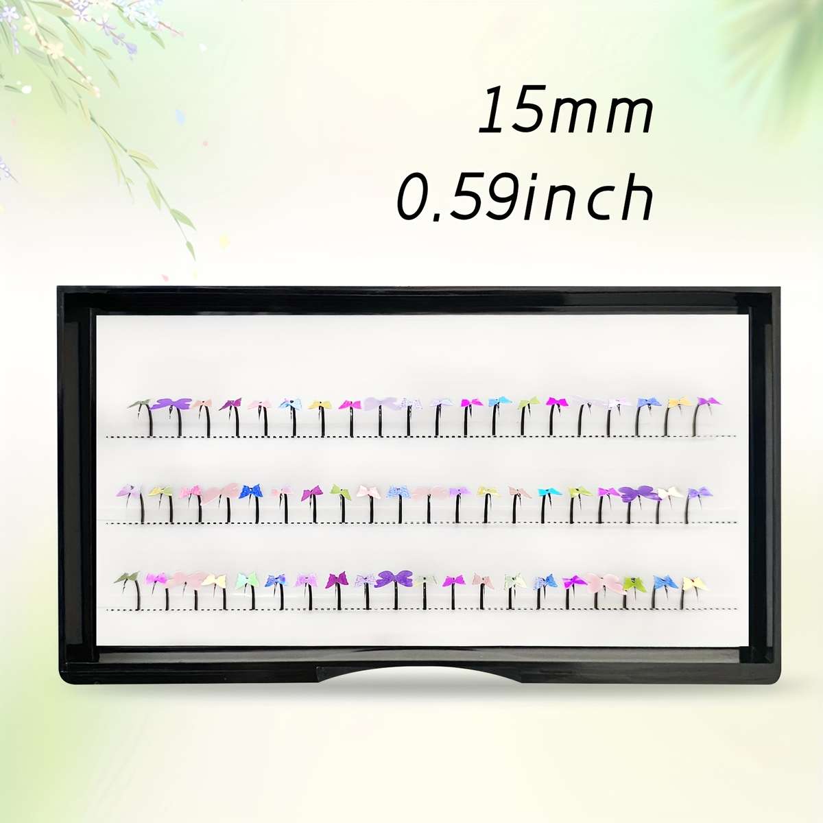 60pcs 3d Lash Extensions Color Polychrome Size 15mm