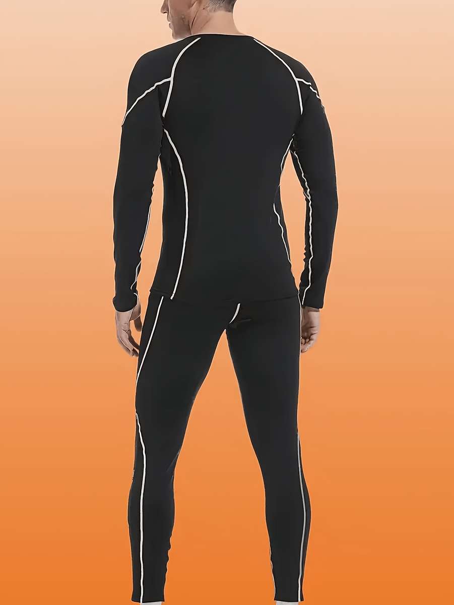 Thermal Underwear Color Black Blue Line Sizel