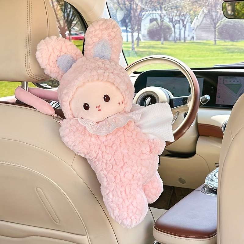 Car Tissue Box Style Bean Shaped Sheep Tissue Box   Pink