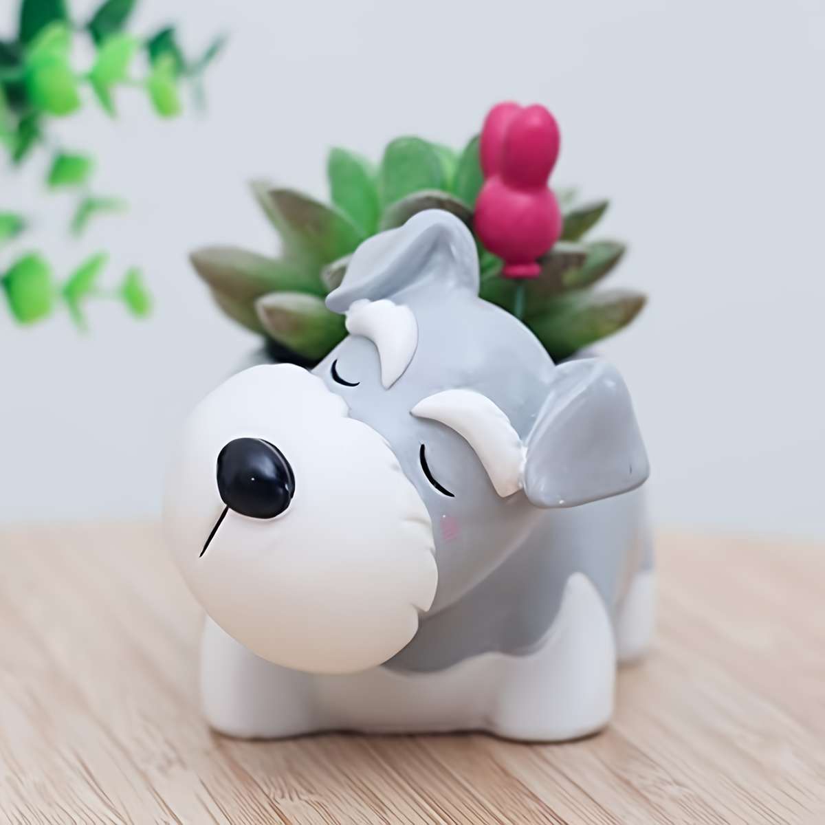 Flowerpot Color 1 Set Of Gray Dogs