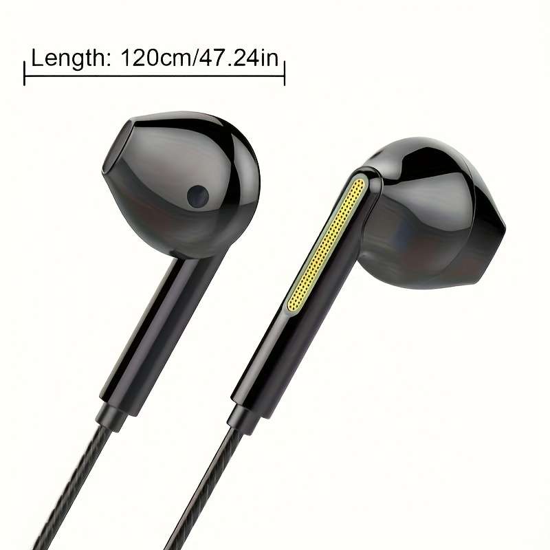 Wired Headphones Black Items 3.5Mm Round Hole