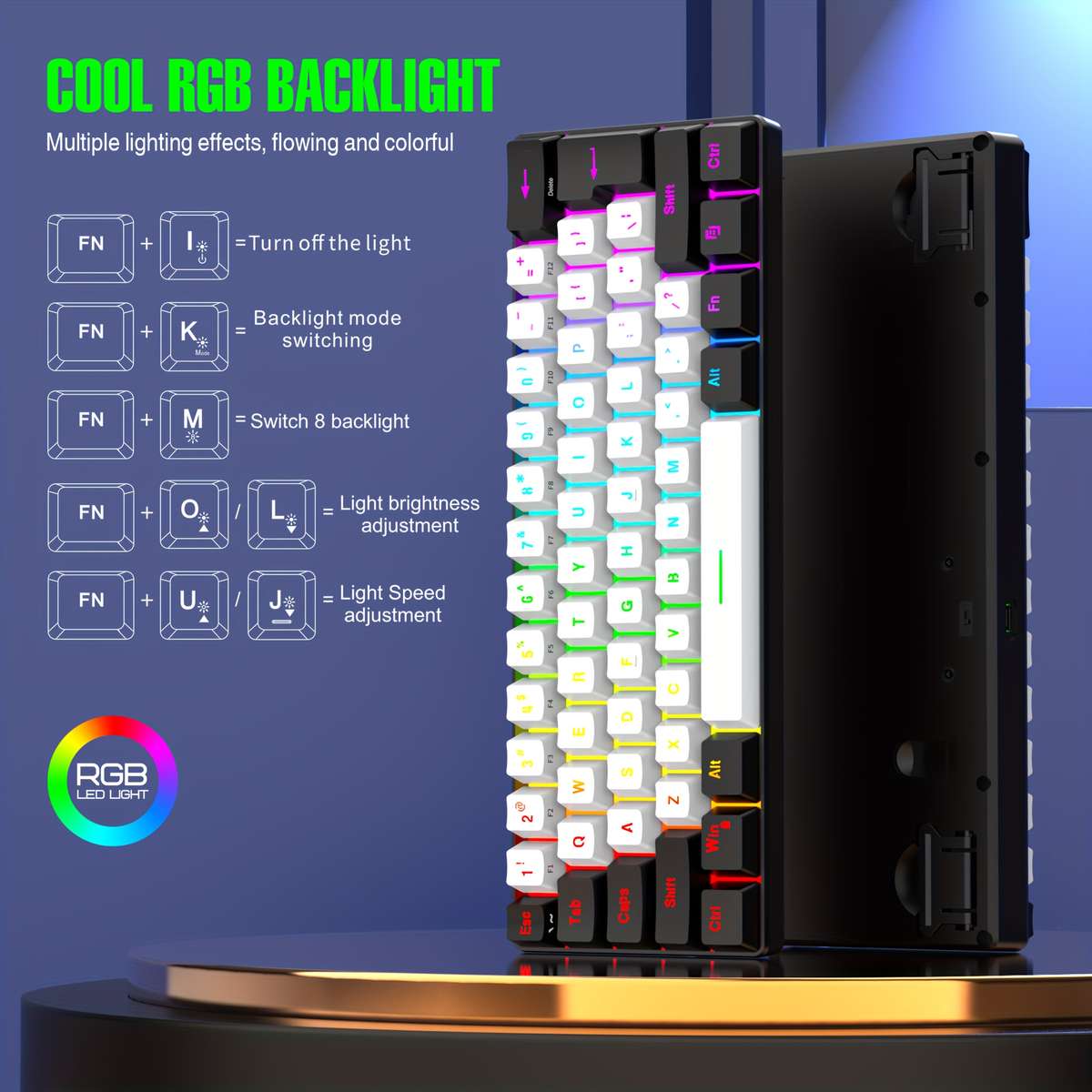 Keyboard Color G61 White And Black