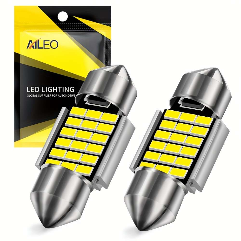 2pcs 31mm LED Dome Lights 6000K 12V C10W C5W 4014 Chip Error-Free Indoor Car Int