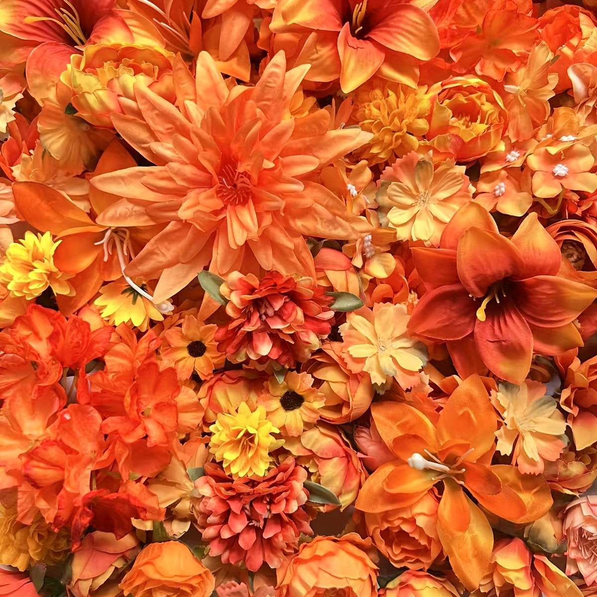 Simulated Flower Color 18Pcs Orange Mixed