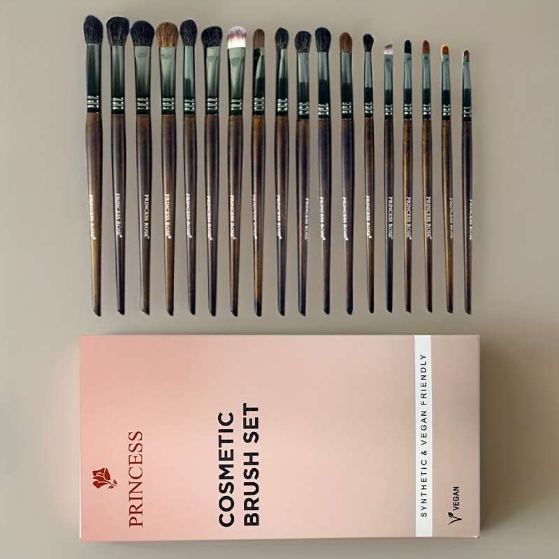 Makeup Brush Set Color Chocolate Brown Quantity18Pcsbox