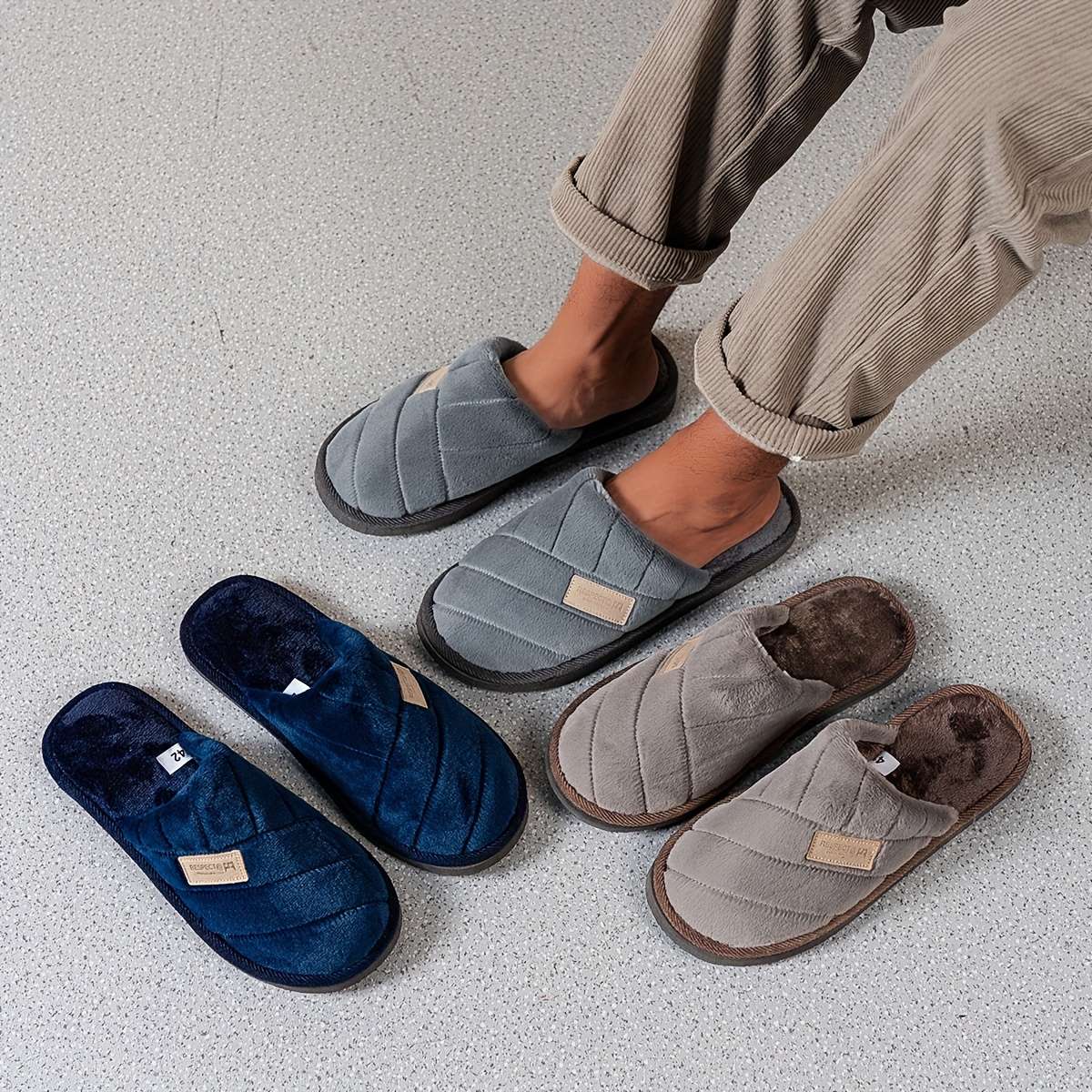 Cotton Slippers Color Grey Sizeuk 6.5-7