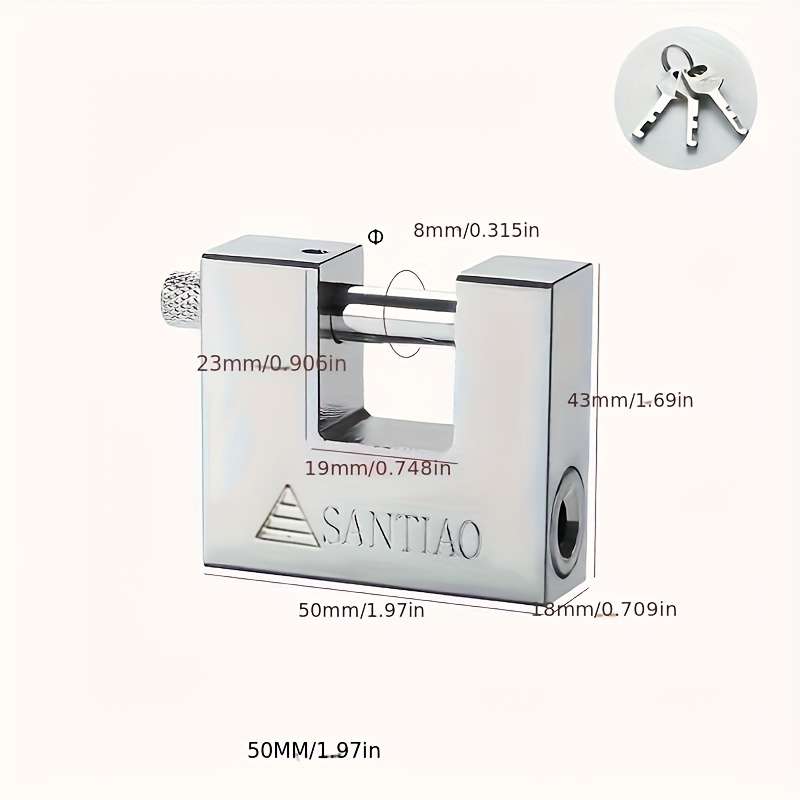 Lock Model 80Mm 3.15In 1Pc 1 Lock With 3 Keys