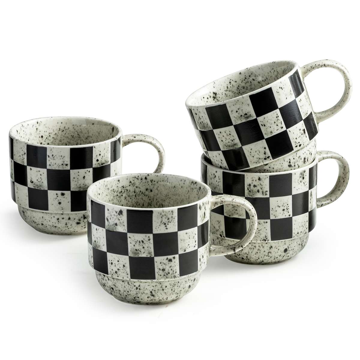 Water Cup Color Black And Gray Dot Model4 Cups