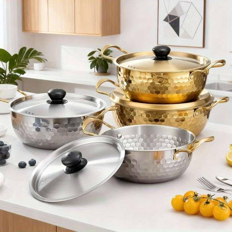 3Pcs Industrial Set Individual Korean Stainless Steel Ramen Daily Use
