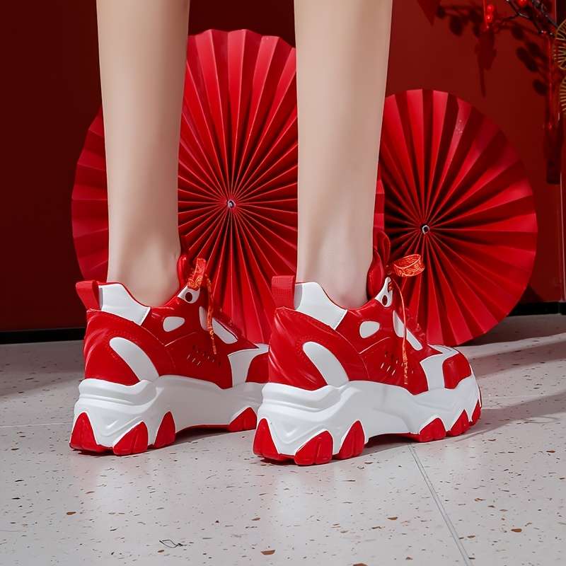Women S Sneakers Color Red Wedding Shoes Sizeuk 4