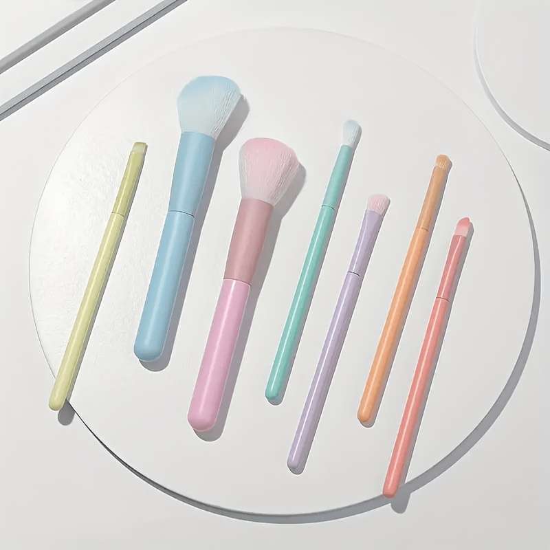 Makeup Brush Set Color 7 Colored Macarons