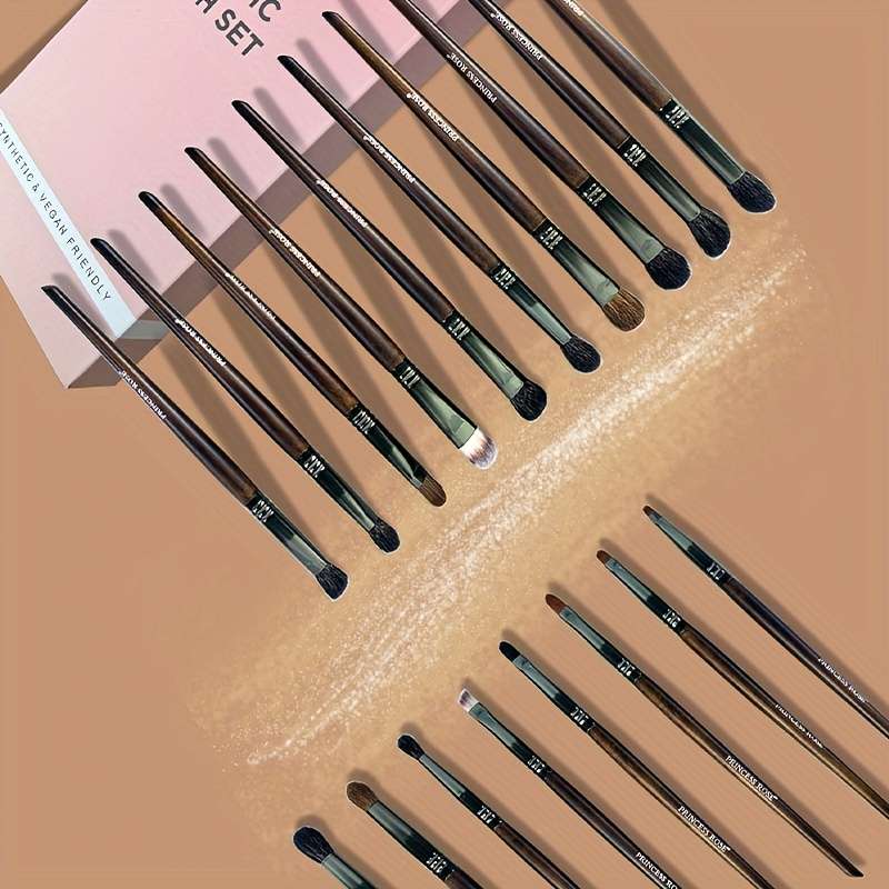 Makeup Brush Set Color Chocolate Brown Quantity18Pcsbox