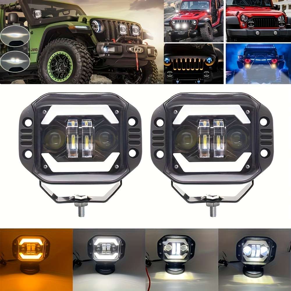 Car Lights Items 2Pcswhite Yellow Angel Eyes